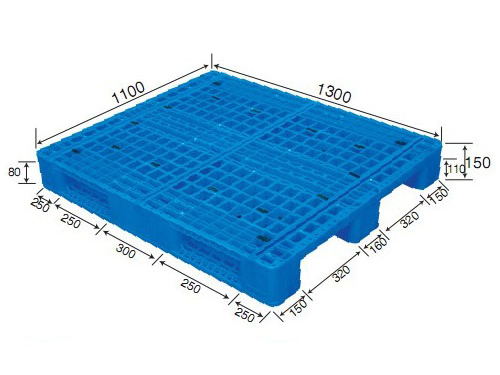 1311网格川字（置钢管）塑料托盘