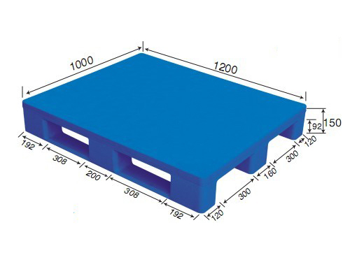 1210平板光面川字（置钢管）塑料托盘